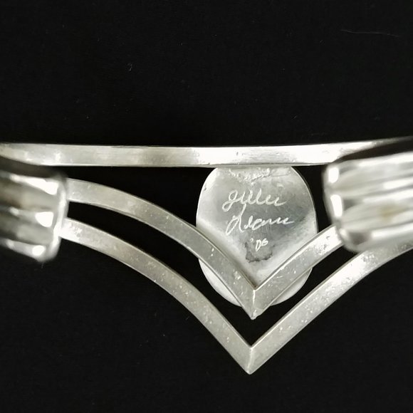 Jaw-Dropping Triple Strand Heavy Gauge 925 Silver Dichroic RULA GLASS Bracelet - Picture 5 of 9